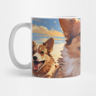 Three Happy Corgis Mug